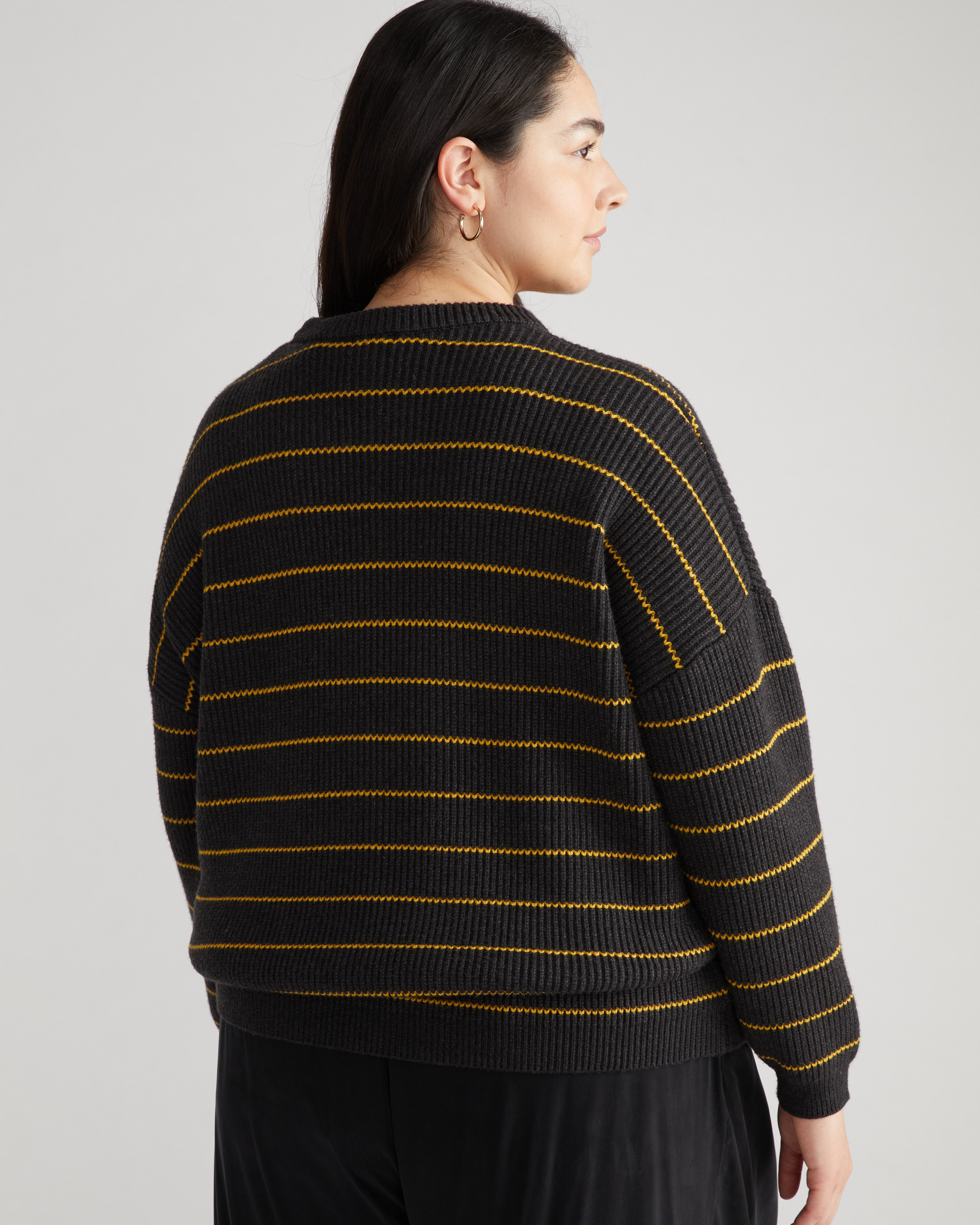 Bruno Sweater - Dark Ash/Gold Microstripe – Universal Standard