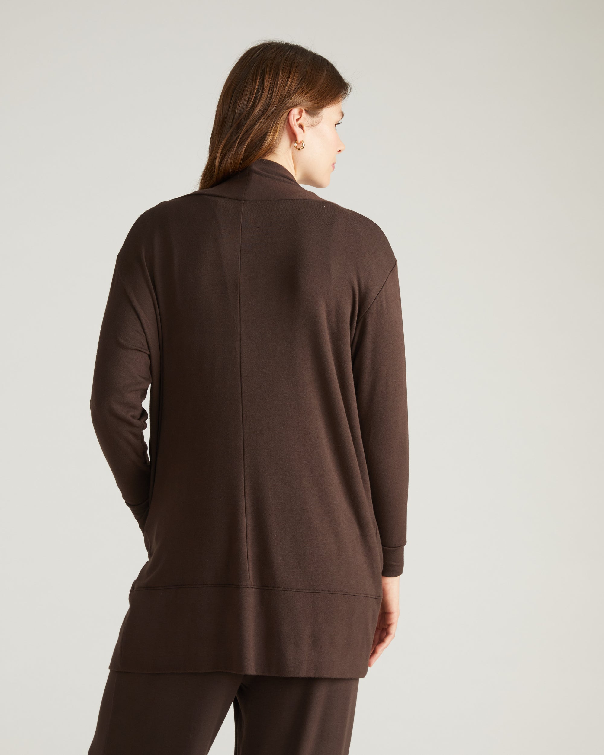 TravelKnit Minimalist Cardigan - Espresso