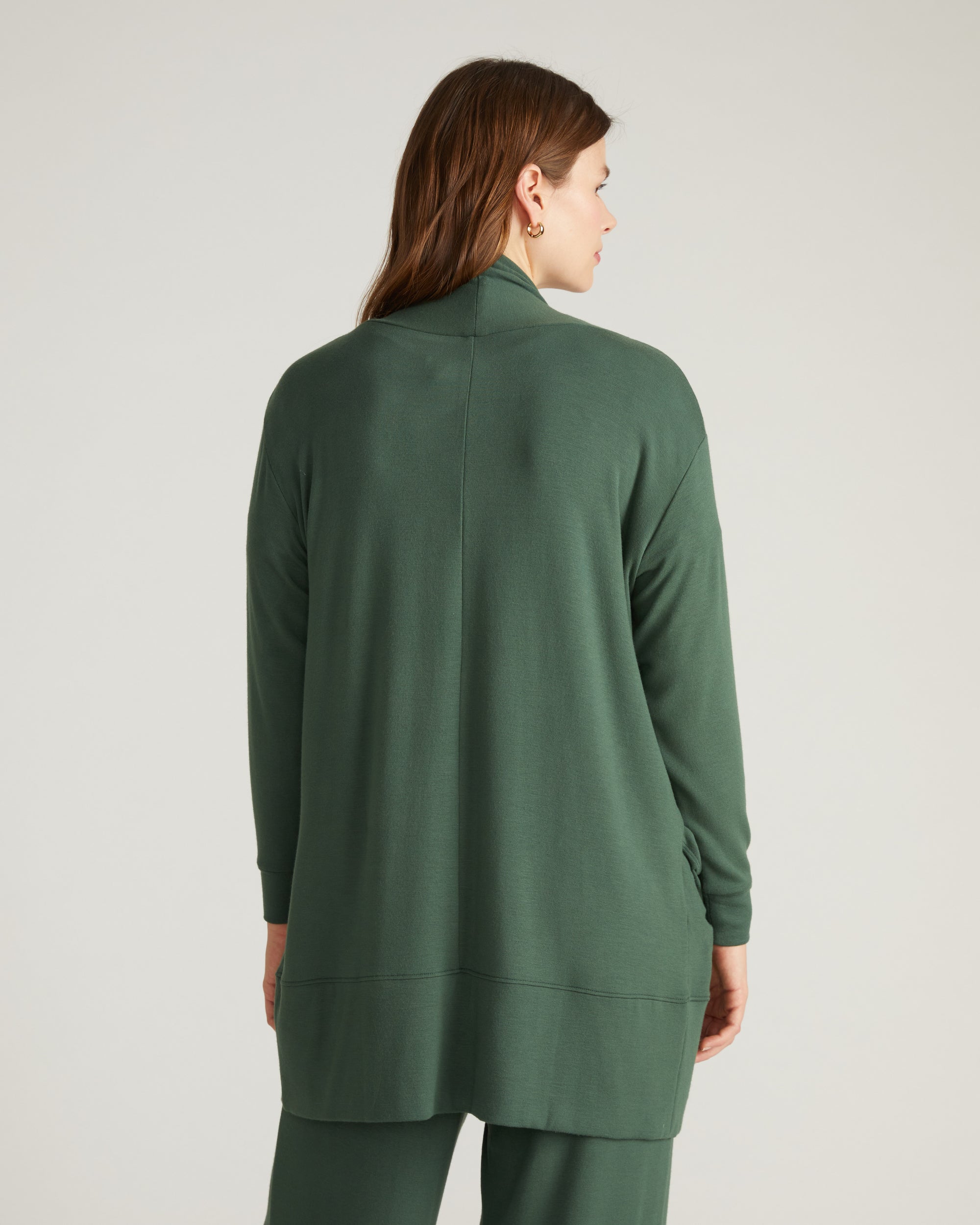 TravelKnit Minimalist Cardigan - Conifer