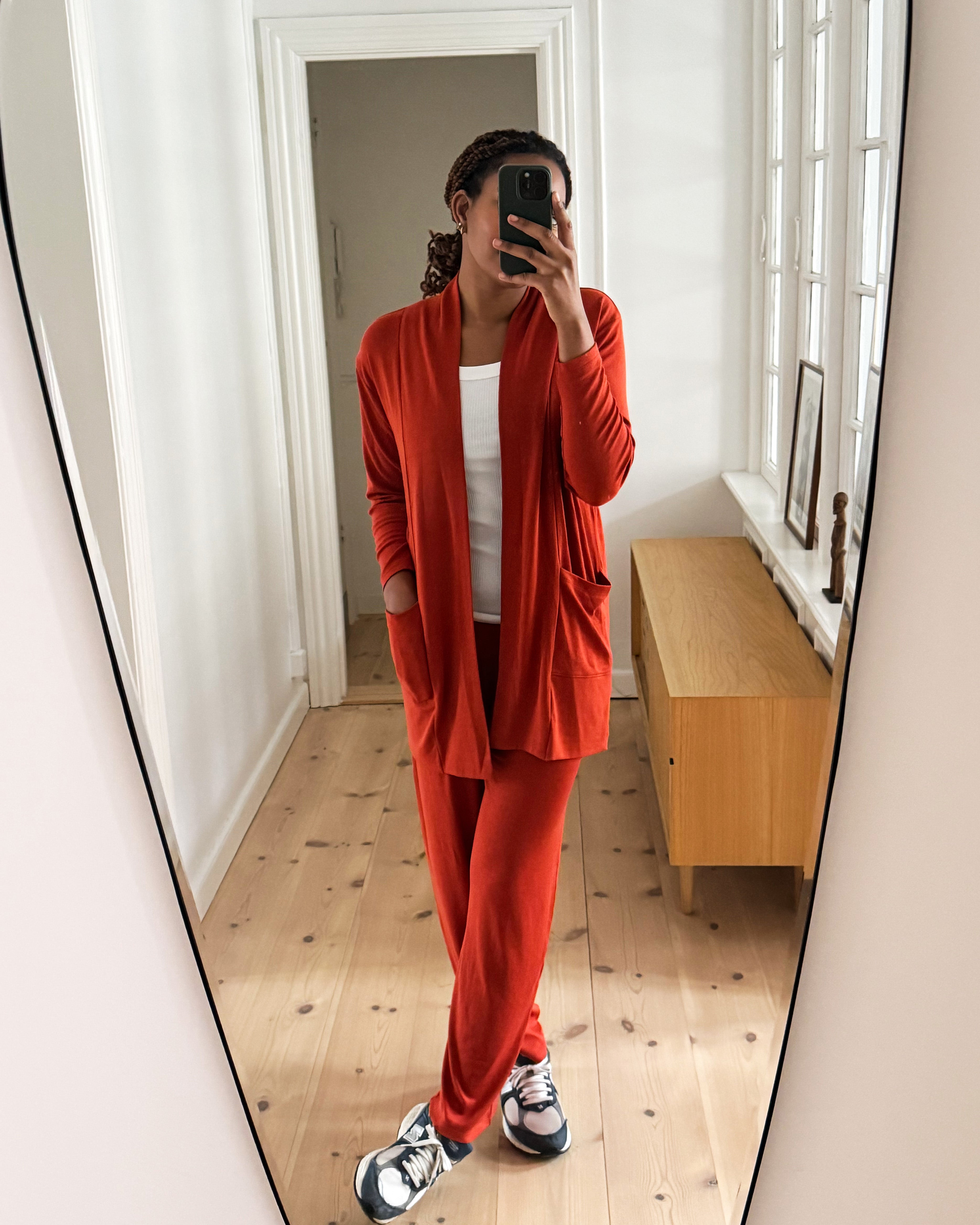 TravelKnit Minimalist Cardigan - Warm Russet – Universal Standard