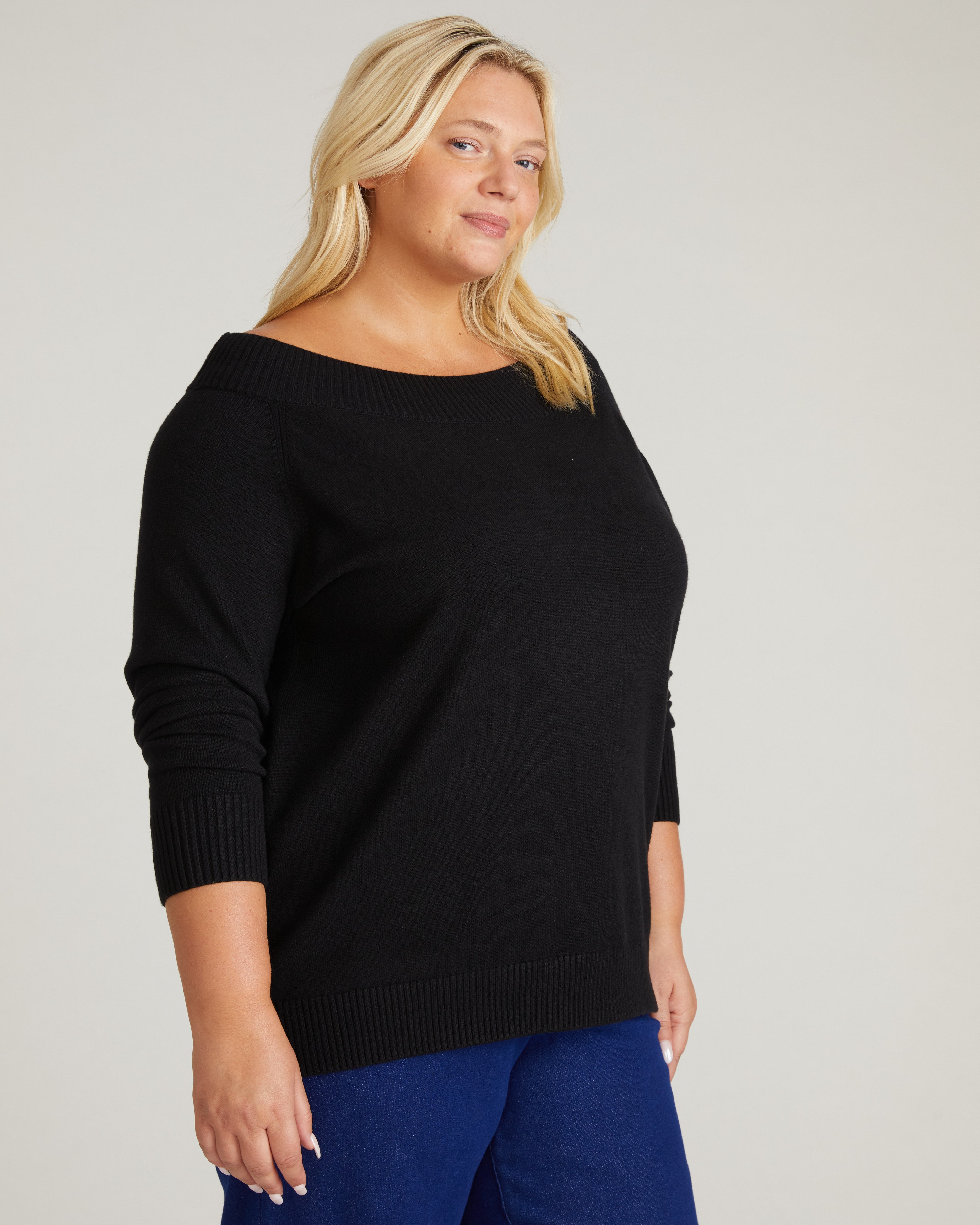 Noomi Cold Shoulder Sweater - Black – Universal Standard
