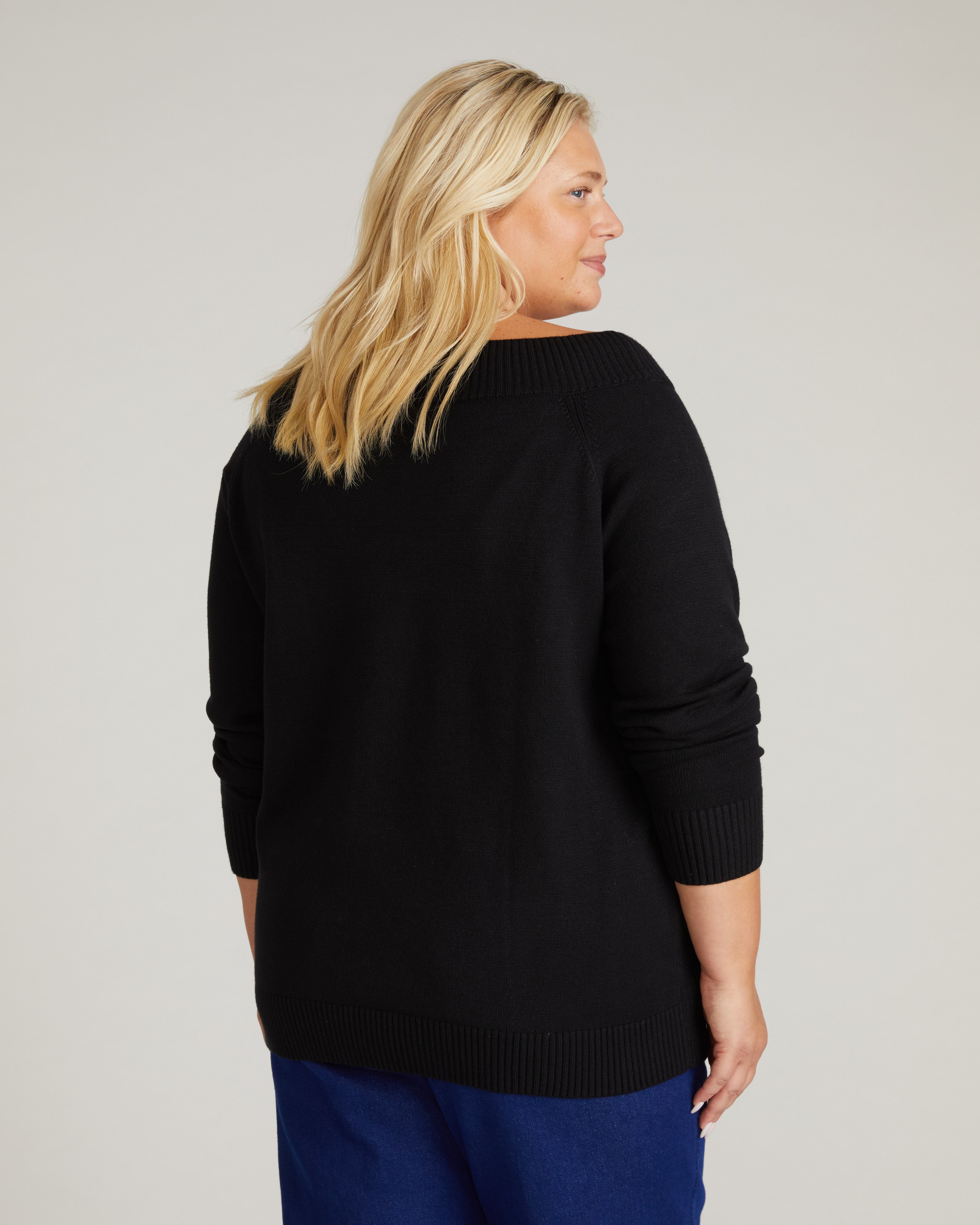 Noomi Cold Shoulder Sweater - Black – Universal Standard