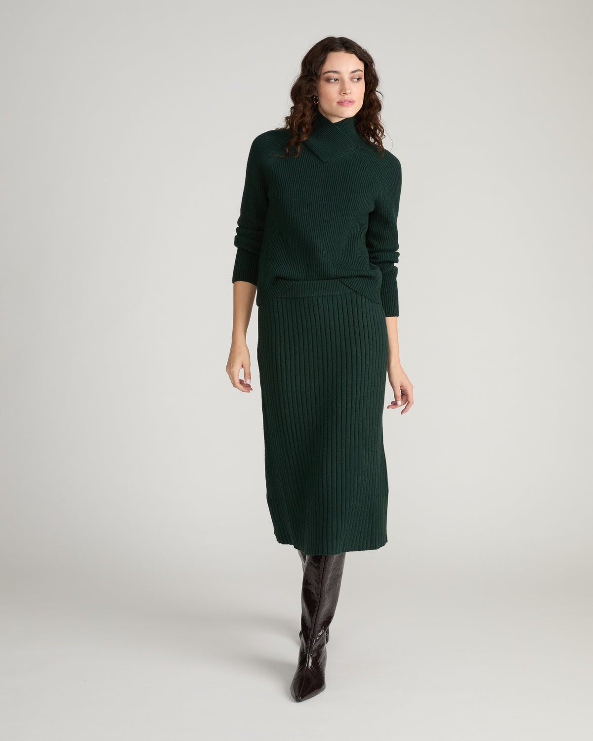 Risa Sweater Skirt - Green Gemstone