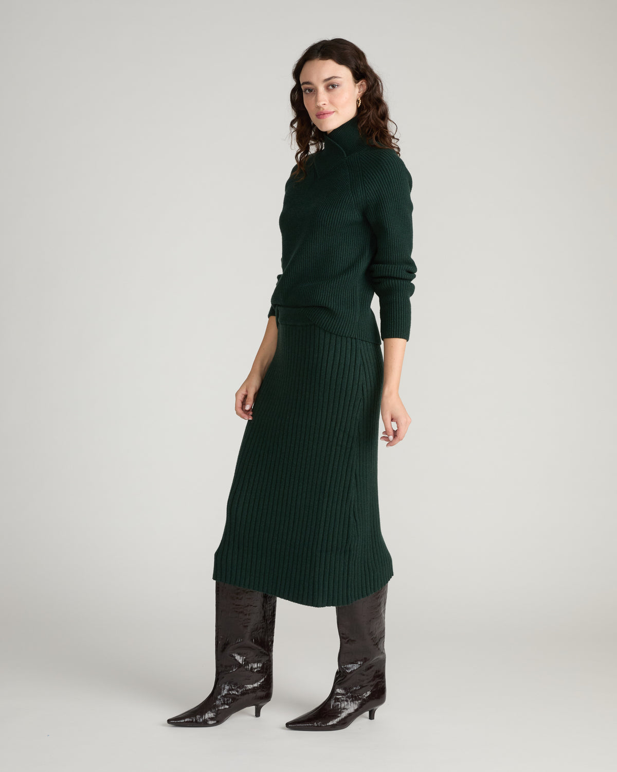 Risa Sweater Skirt - Green Gemstone