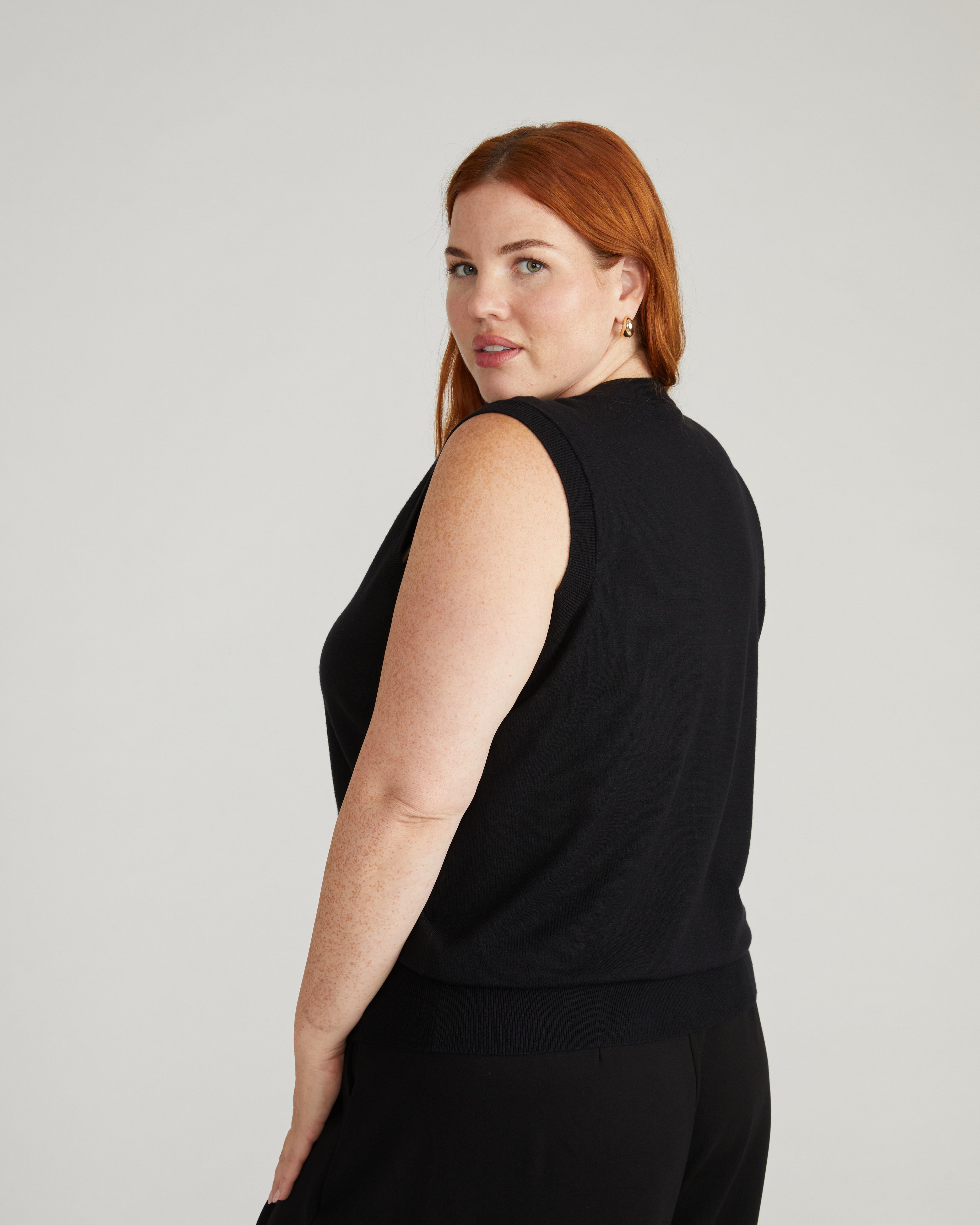 Savvy Fine Knit Cardigan Vest - Black – Universal Standard