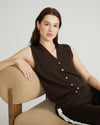 Savvy Fine Knit Cardigan Vest - Espresso