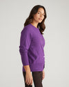 Savvy Fine Knit Crewneck Cardigan - Grape