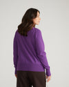 Savvy Fine Knit Crewneck Cardigan - Grape