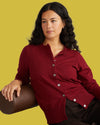 Savvy Fine Knit Crewneck Cardigan - Garnet