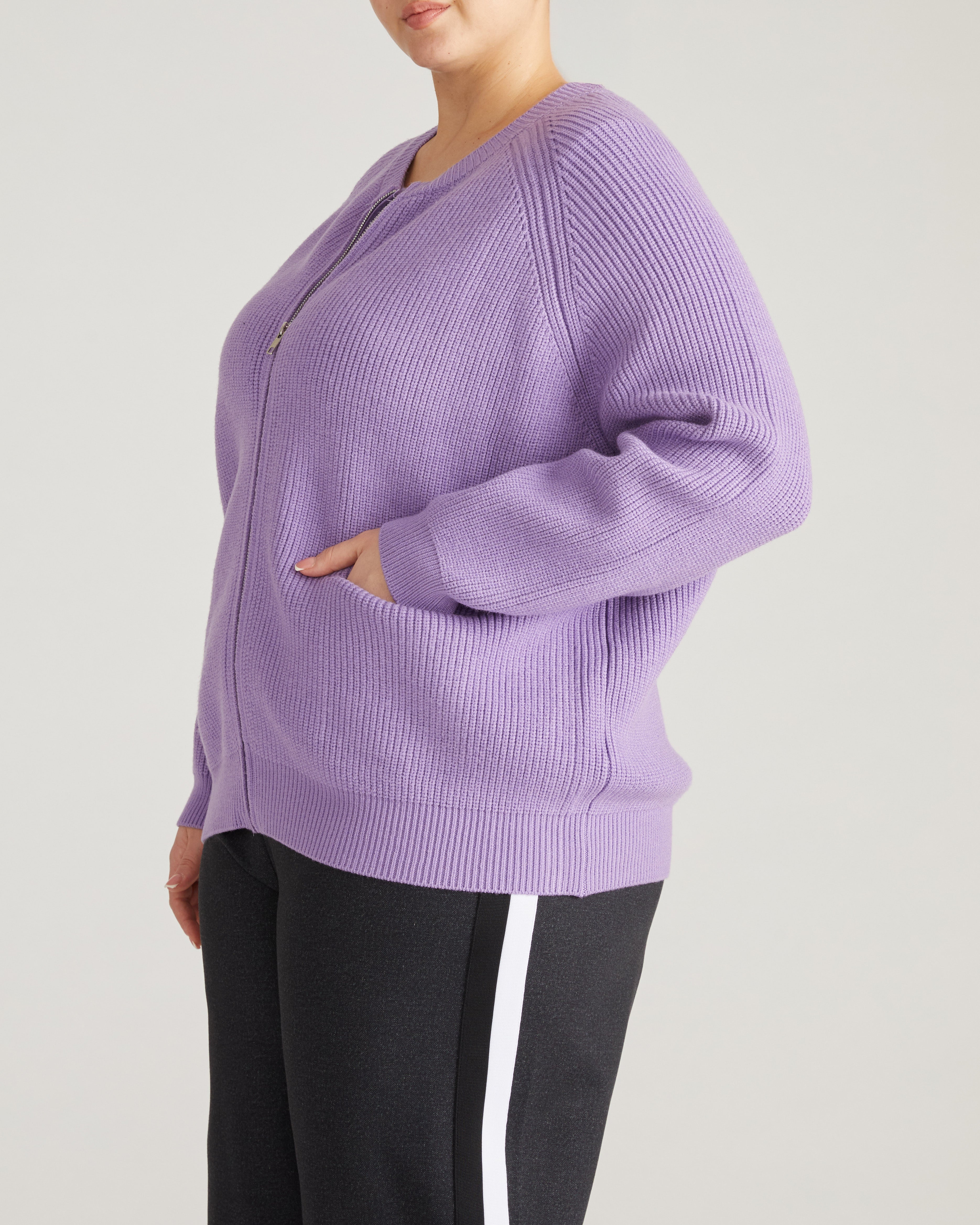 Better-Than-Wool Zip Cardigan - Purple Posey – Universal Standard