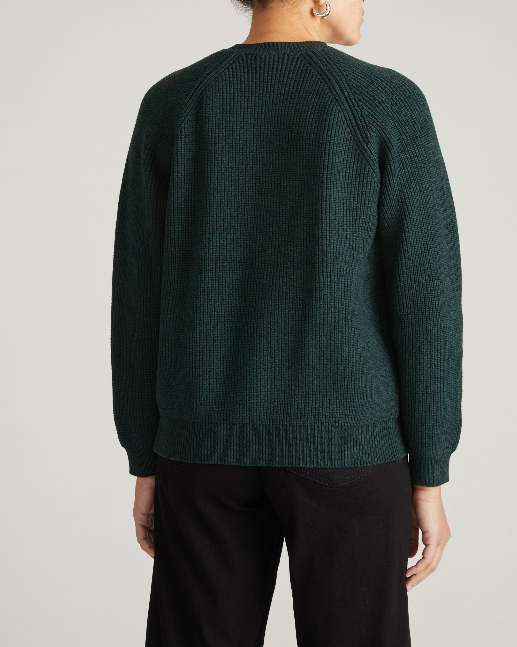 Better-Than-Wool Zip Cardigan - Forest Green
