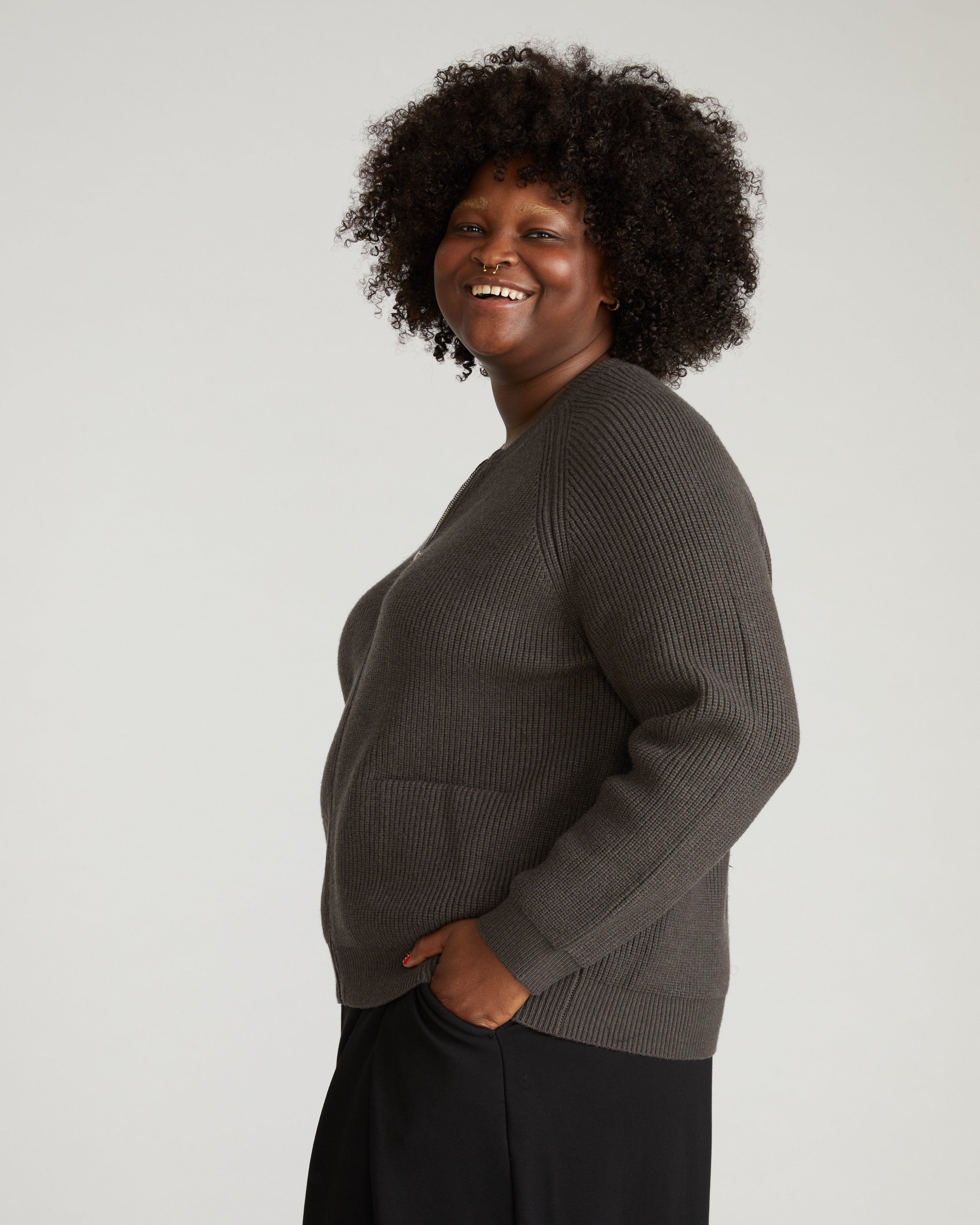 Better-Than-Wool Zip Cardigan - Graphite – Universal Standard