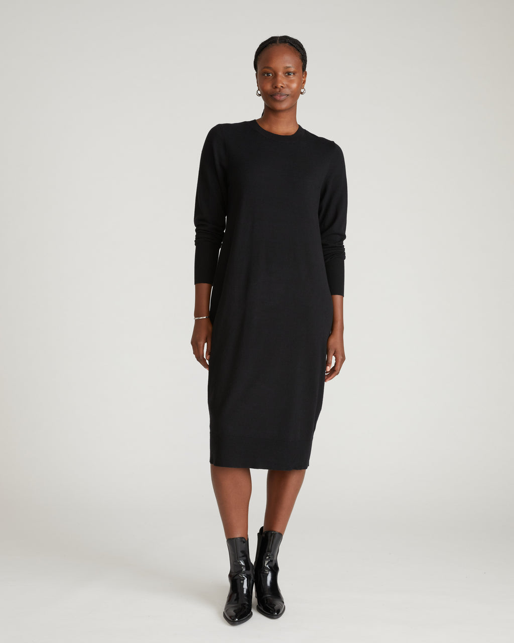 Savvy Fine Knit Everyday Sweater Dress - / Black- Size4XS