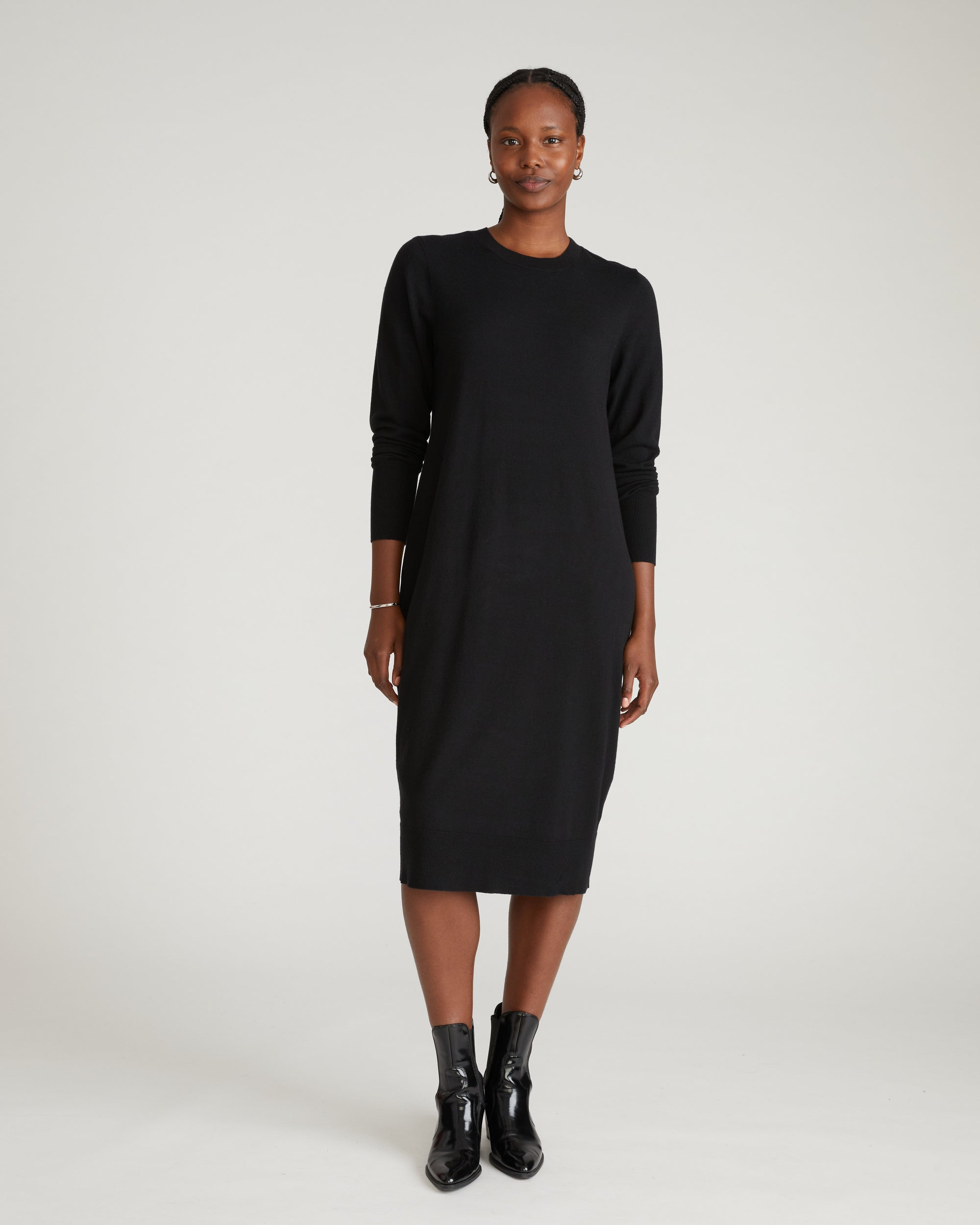 Savvy Fine Knit Everyday Sweater Dress - / Black- Size4XS - by Universal Standard Savvy Fine Knit Everyday Sweater Dress - / Black- Size4XS - by Universal Standard