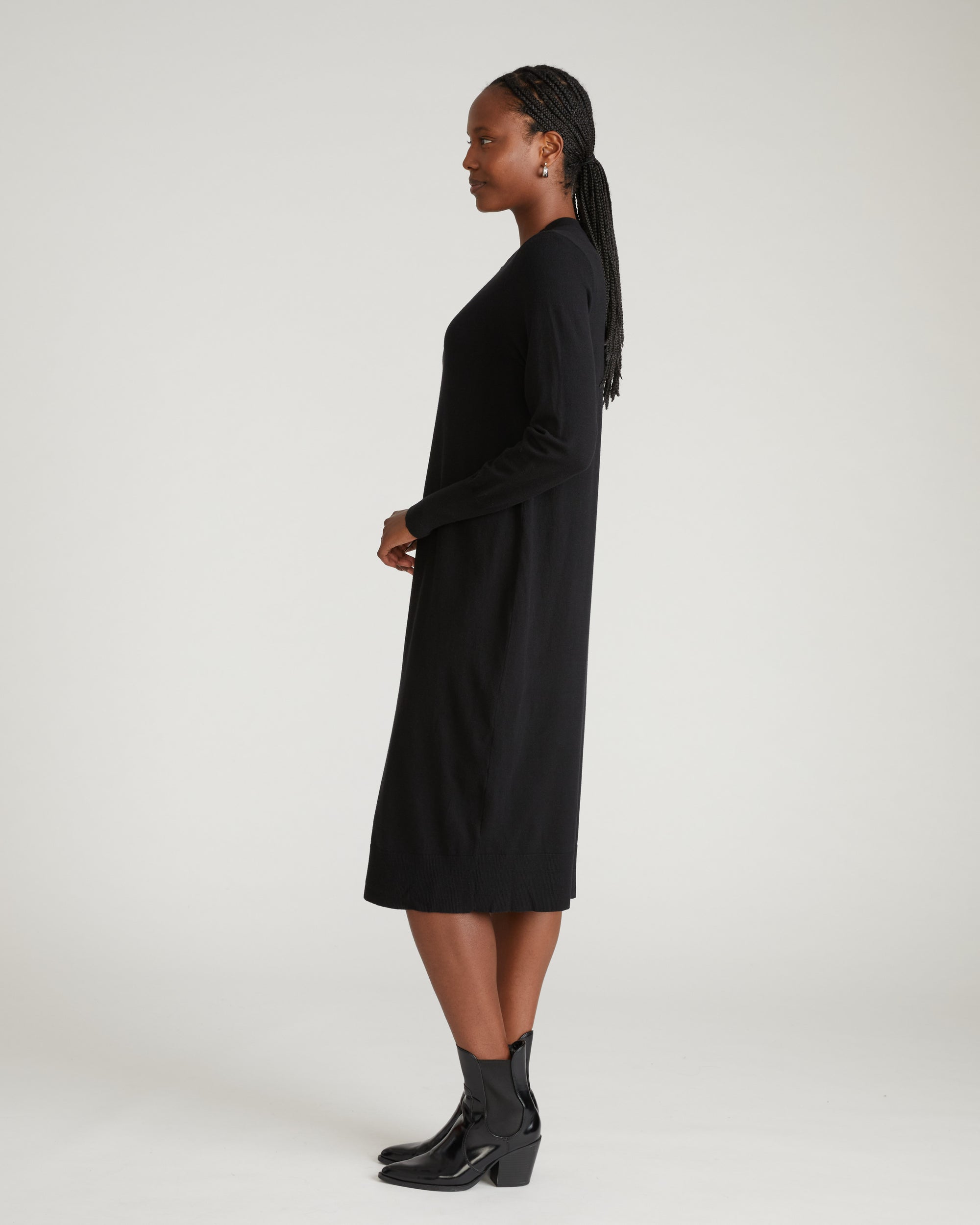 Savvy Fine Knit Everyday Sweater Dress - / Black- Size4XS - by Universal Standard Savvy Fine Knit Everyday Sweater Dress - / Black- Size4XS - by Universal Standard