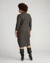 Savvy Fine Knit Everyday Sweater Dress - Dark Gray