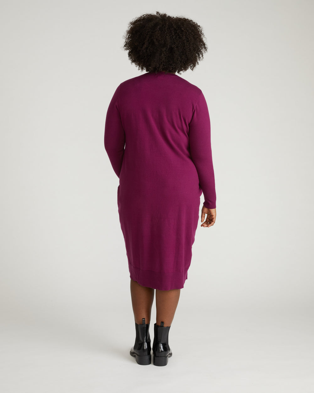 Savvy Fine Knit Everyday Sweater Dress - Goji Berry