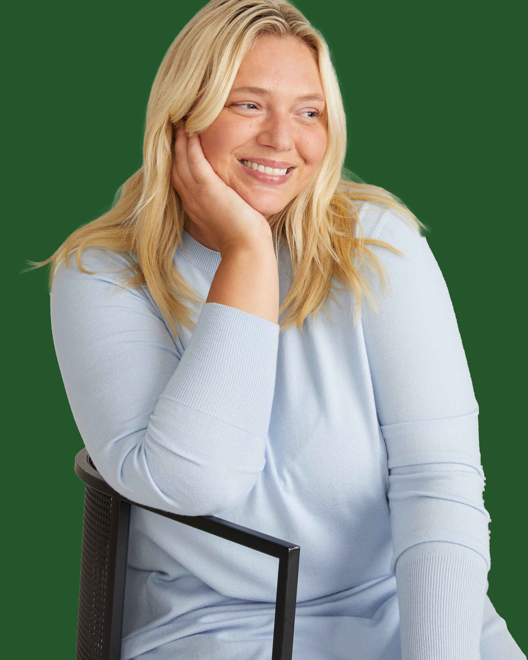 Savvy Fine Knit Everyday Sweater Dress - Silver Blue