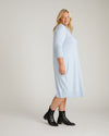 Savvy Fine Knit Everyday Sweater Dress - Silver Blue