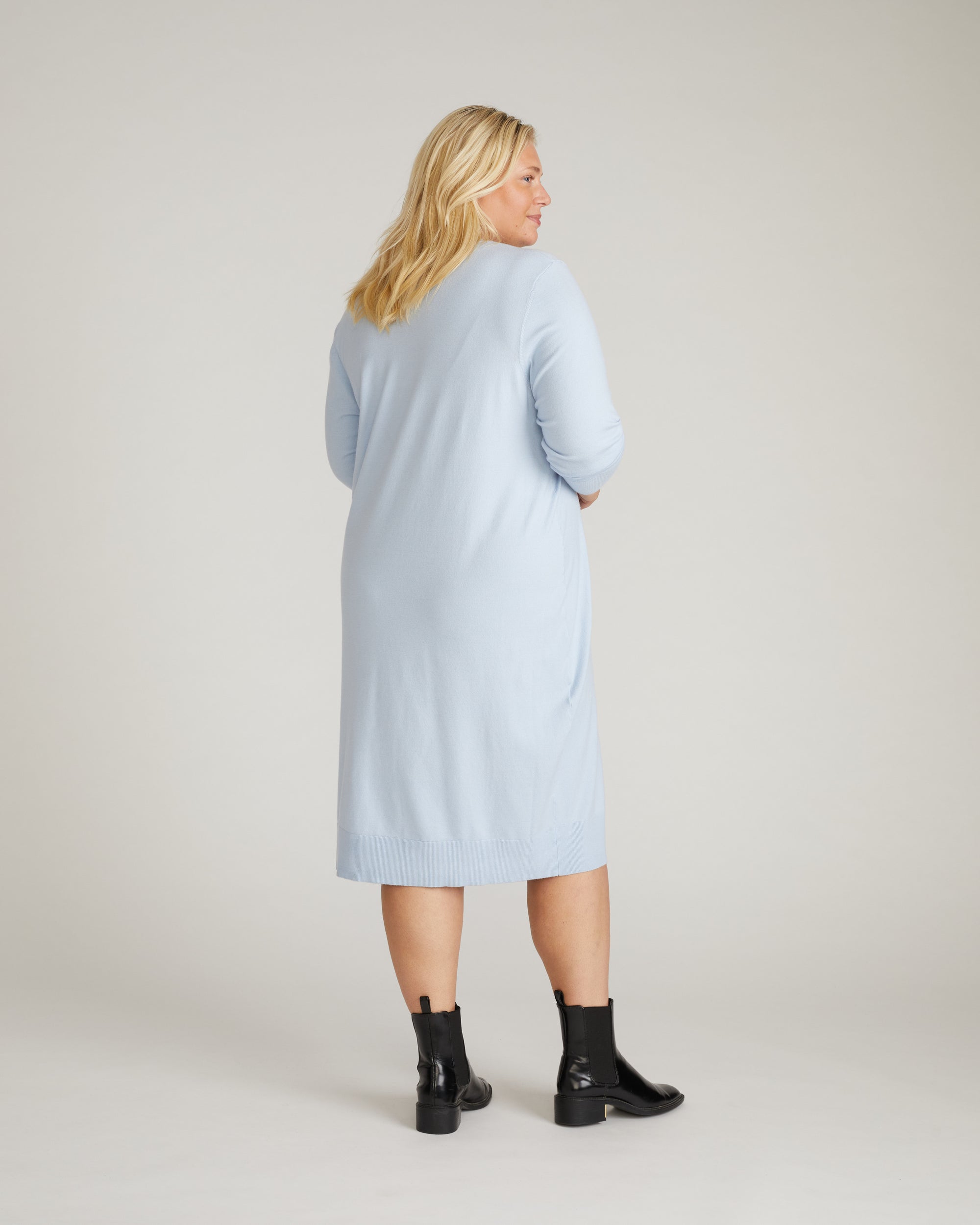 Savvy Fine Knit Everyday Sweater Dress - Silver Blue Universal Standard Savvy Fine Knit Everyday Sweater Dress - Silver Blue Universal Standard