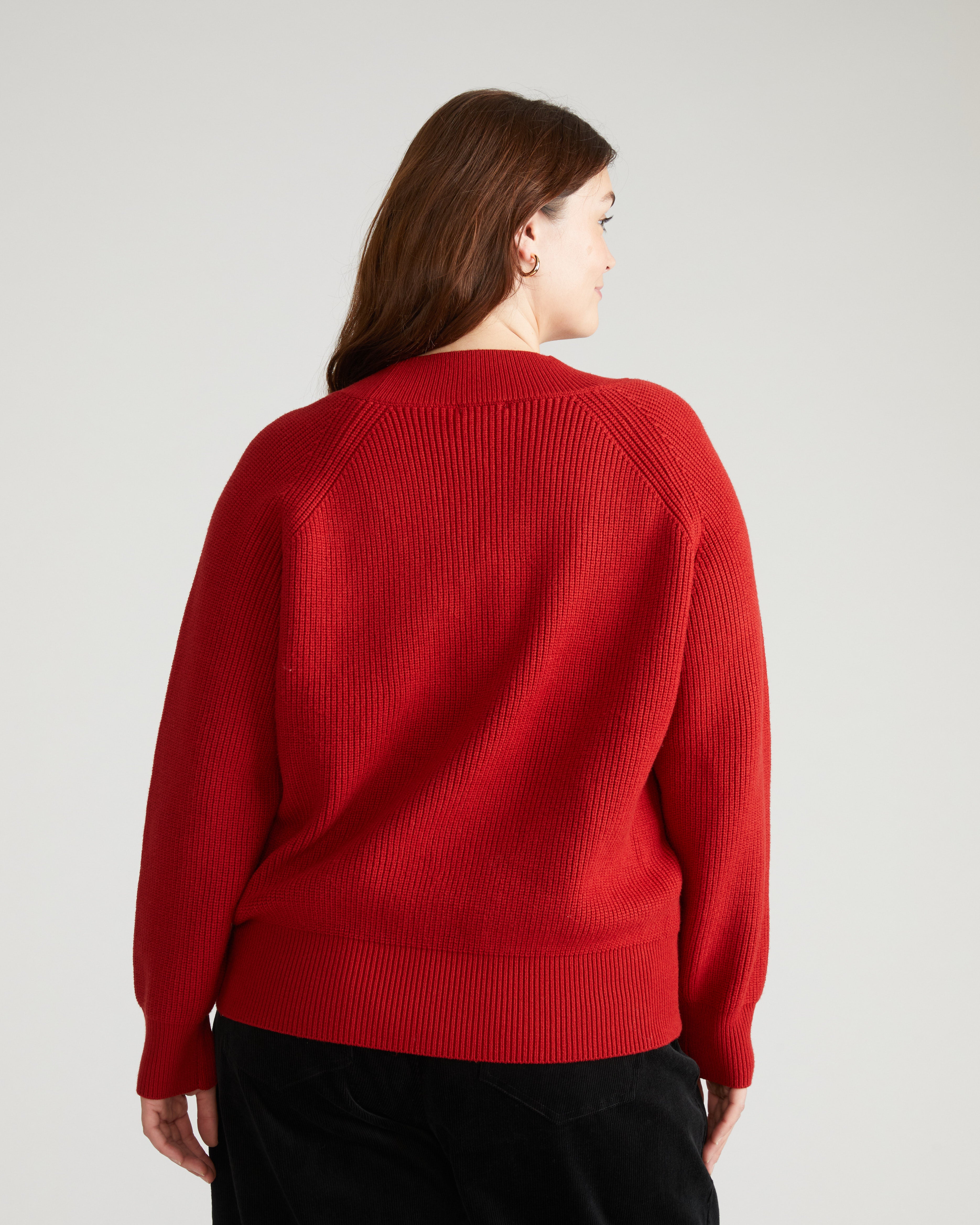 Tori V Neck Sweater - Autumnal Red – Universal Standard