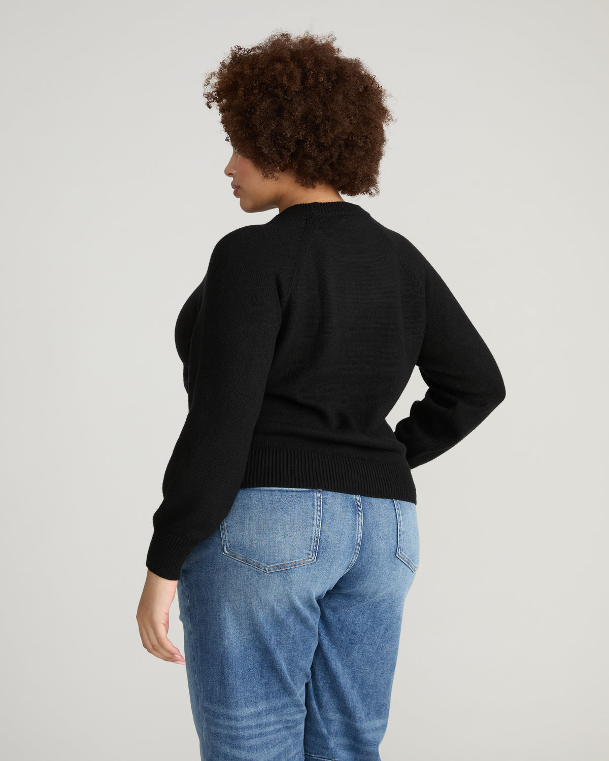 Soft Spun Long Sleeve Sweater - Black