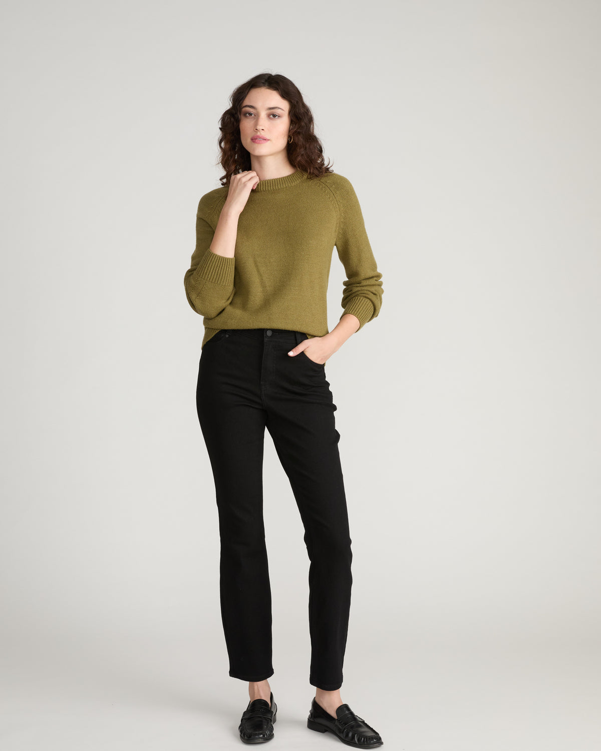 Soft Spun Long Sleeve Sweater - Capulet Olive