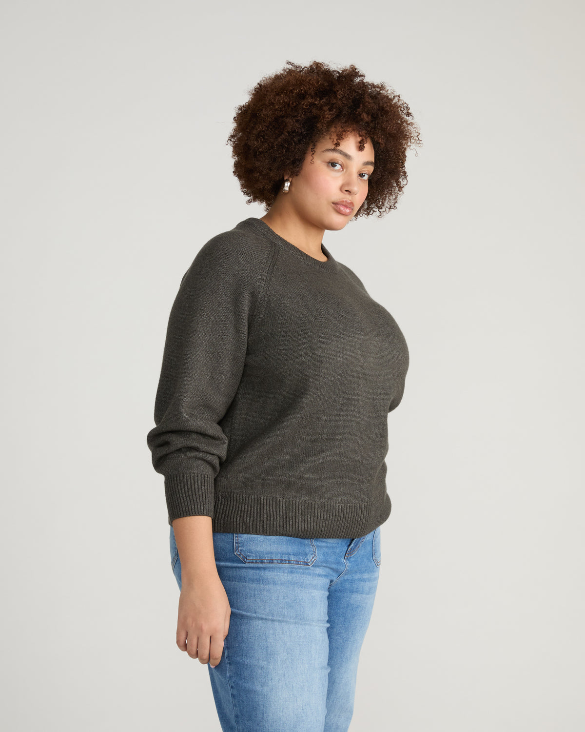 Soft Spun Long Sleeve Sweater - Dark Gray