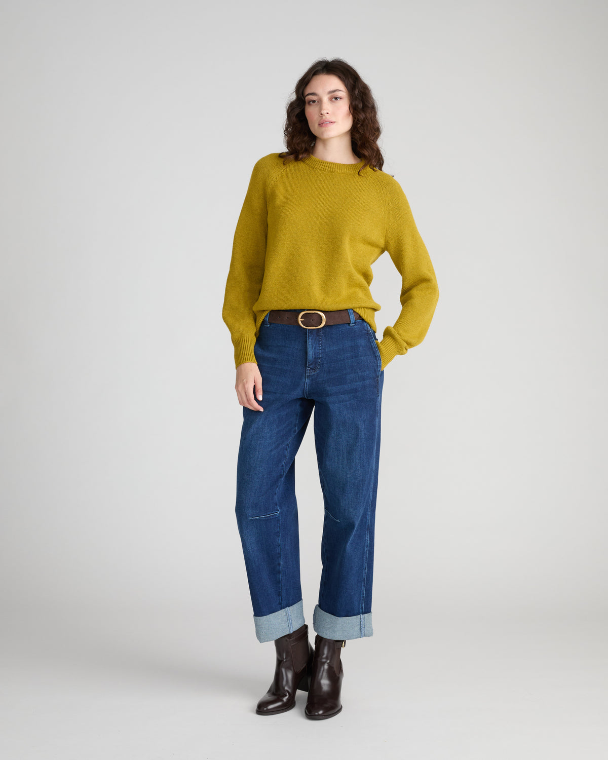 Soft Spun Long Sleeve Sweater - Martini Olive