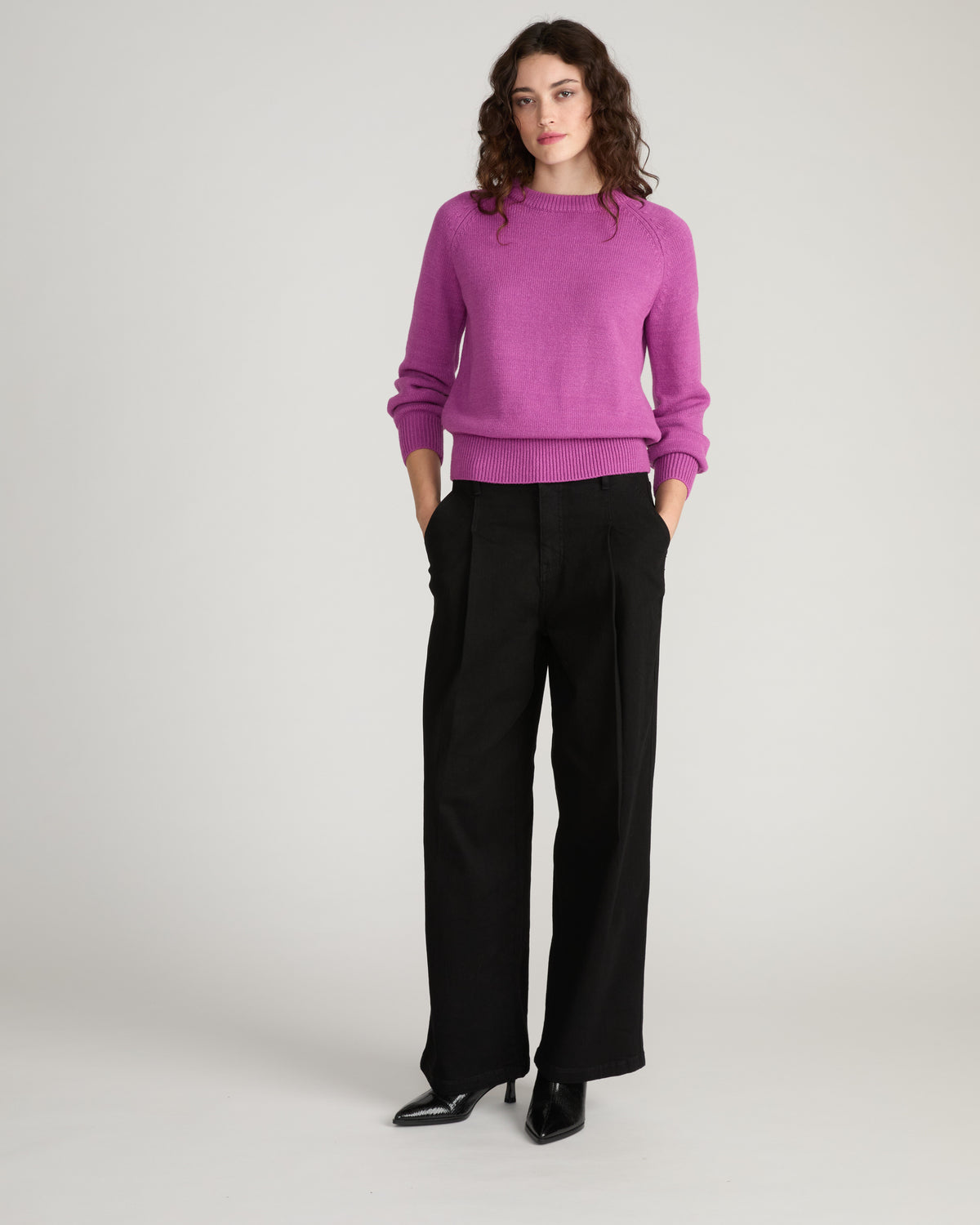 Soft Spun Long Sleeve Sweater - Purple Vision