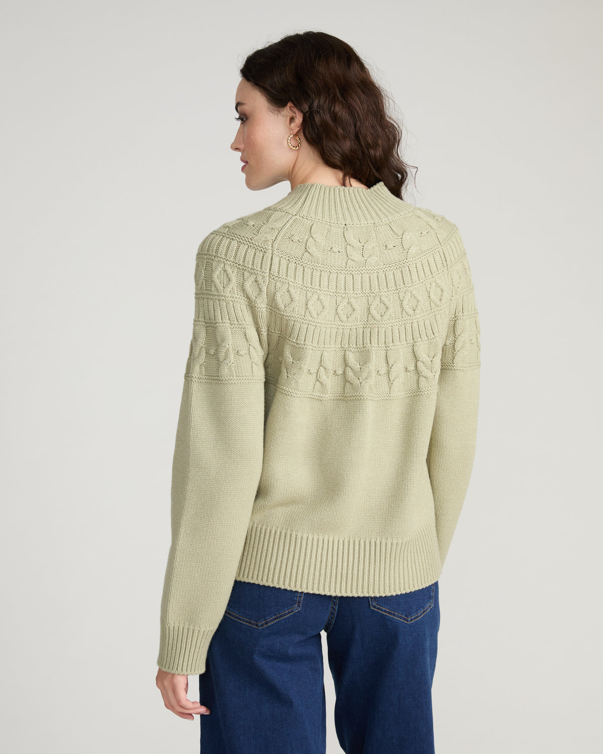Safiya Cable Knit Sweater - Whisper of Sage