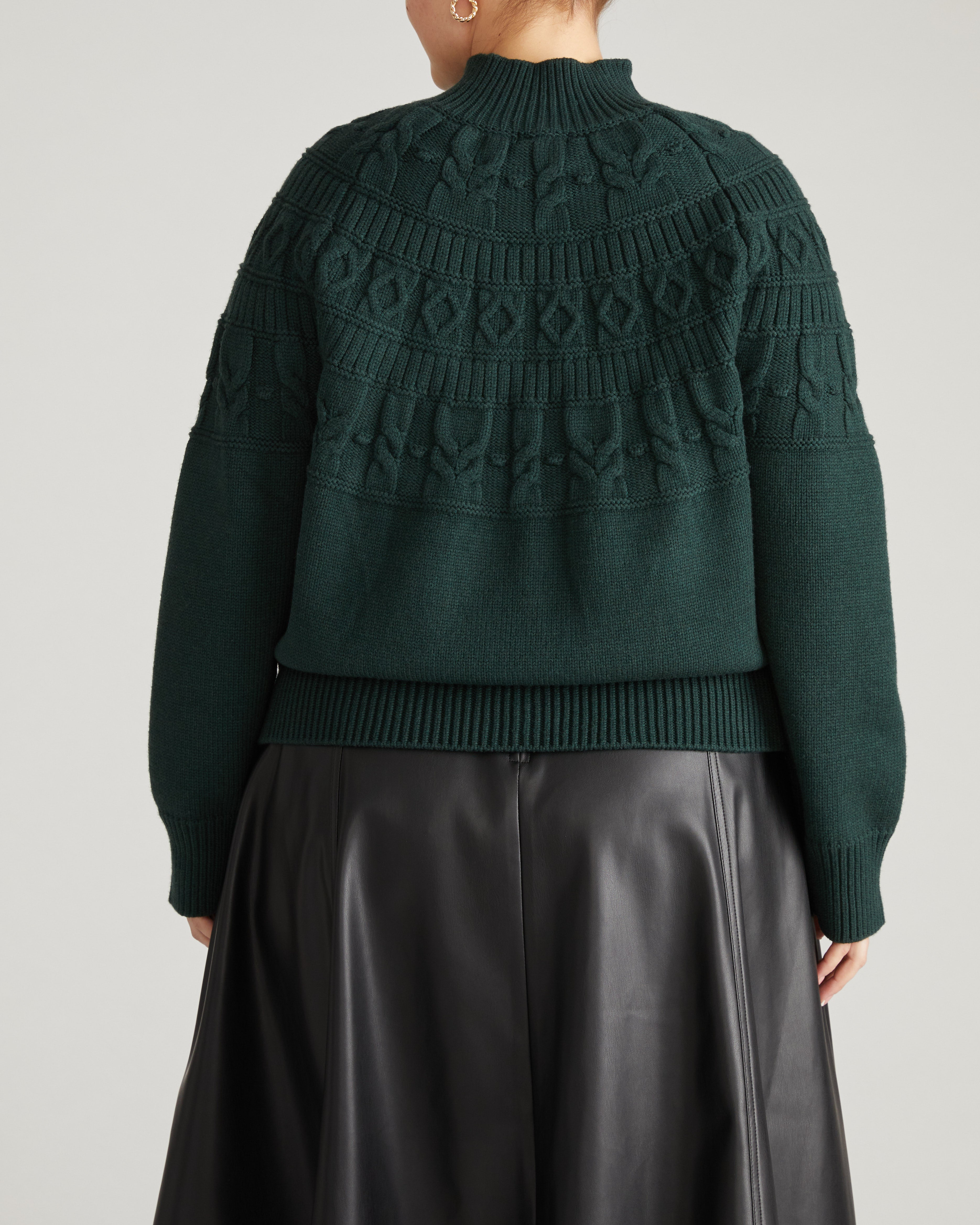 Safiya Cable Knit Sweater - Forest Green – Universal Standard
