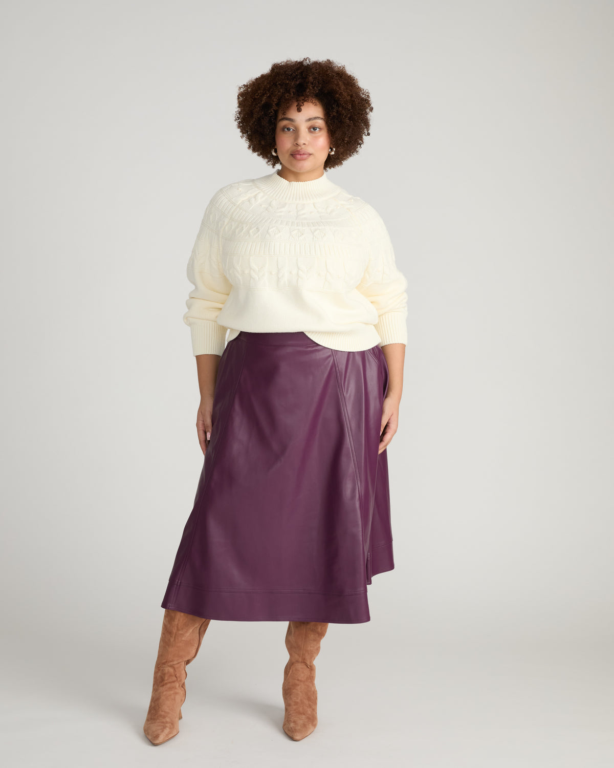 Safiya Cable Knit Sweater - Cream