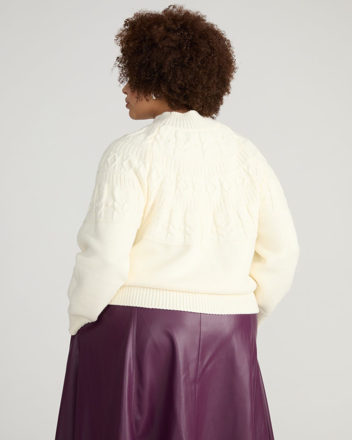 Safiya Cable Knit Sweater - Cream