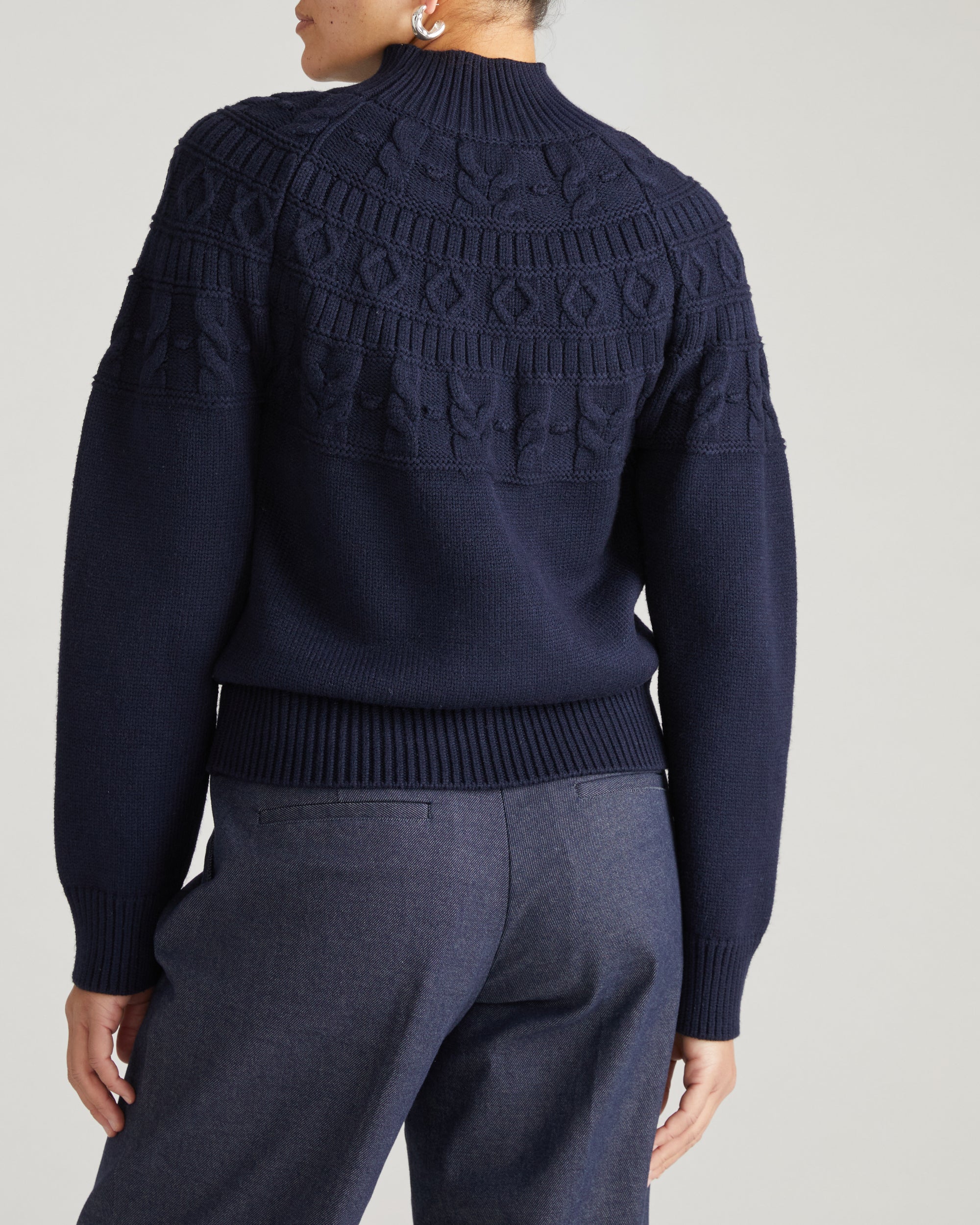 Safiya Cable Knit Sweater - Midnight