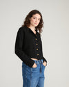 Gabrielle Button-Front Cardigan - Black