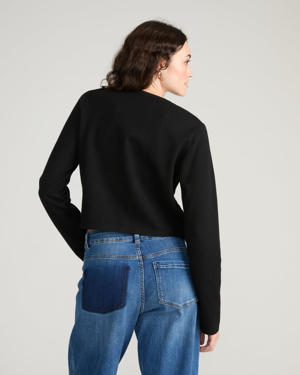 Gabrielle Button-Front Cardigan - Black