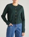 Gabrielle Button-Front Cardigan - Forest Green