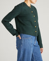 Gabrielle Button-Front Cardigan - Forest Green