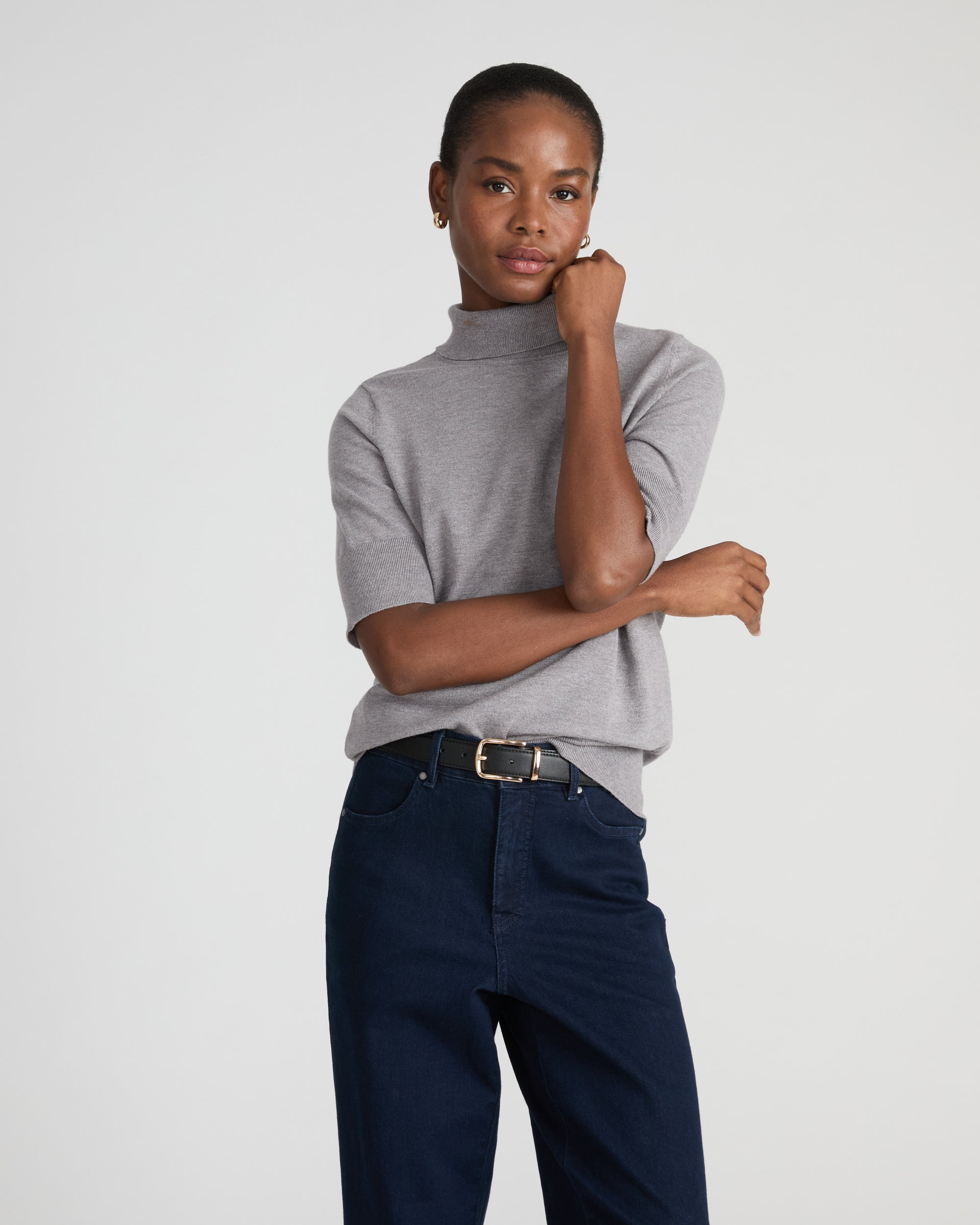 Savvy Fine Knit Turtleneck Sweater Top - Barcarolle Gray | Plus Size & Straight Size Women's Fashion | Universal Standard