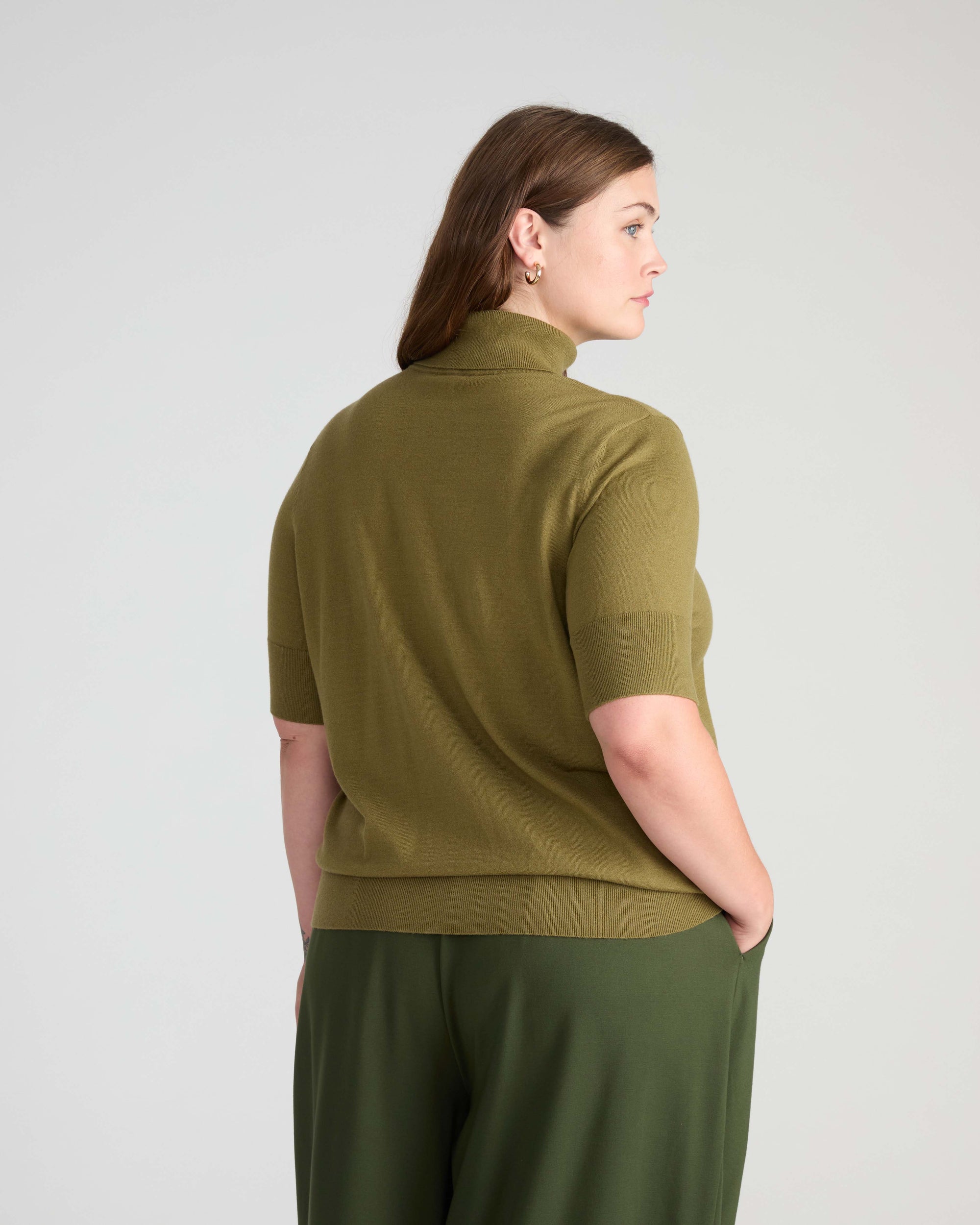 Savvy Fine Knit Turtleneck Sweater Top - Capulet Olive | Plus Size & Straight Size Women's Fashion | Universal Standard