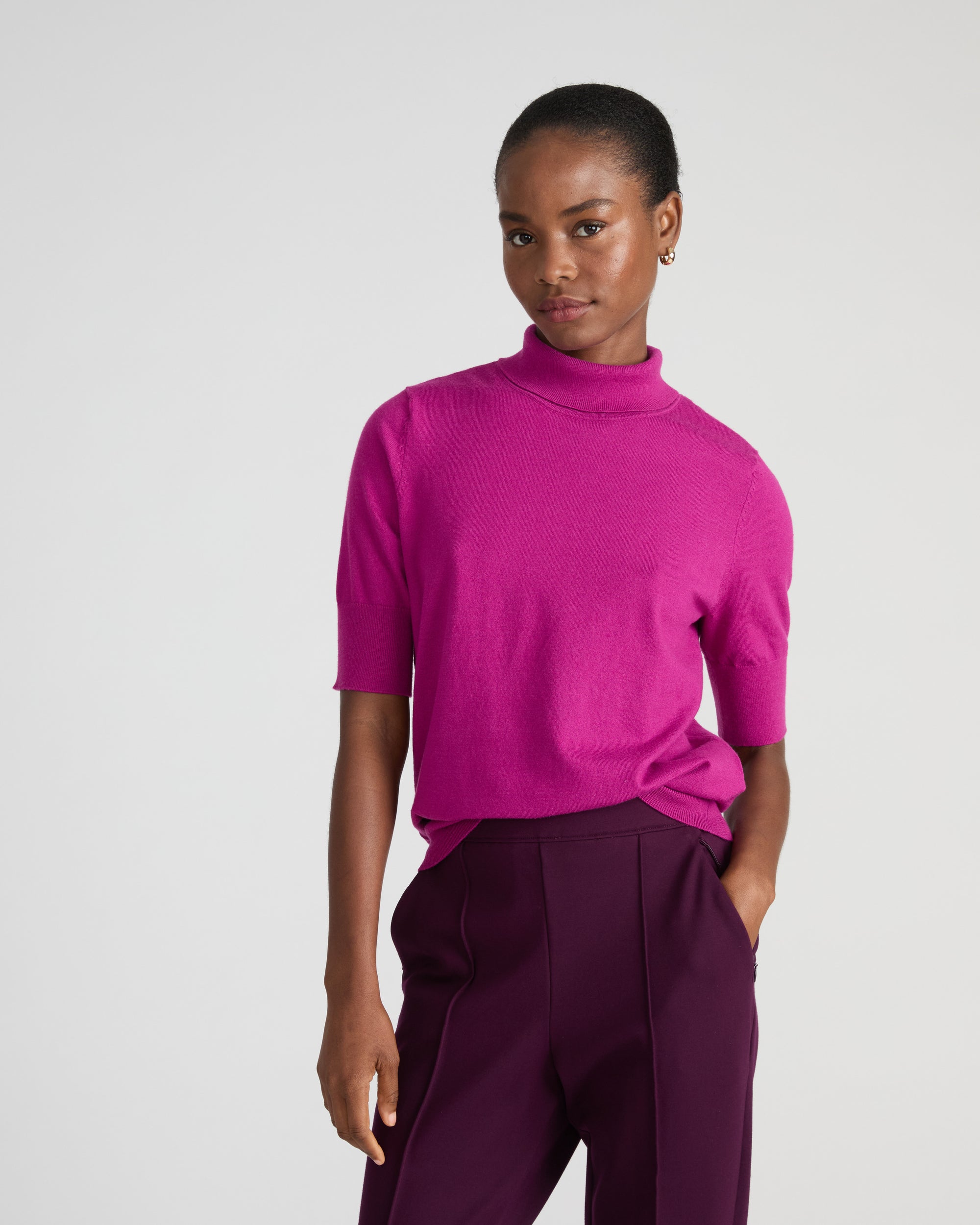 Savvy Fine Knit Turtleneck Sweater Top - Rothko Purple | Plus Size & Straight Size Women's Fashion | Universal Standard