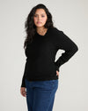 Savvy Fine Rib Asymmetric Sweater - Black