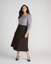 Savvy Fine Rib Asymmetric Sweater - Barcarolle Gray