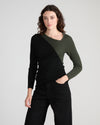 Savvy Fine Rib Asymmetric Sweater - Black/Olive | Plus Size & Straight Size Women's Fashion | Universal Standard