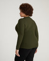 Savvy Fine Rib Asymmetric Sweater - Deep Moss