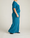 Savvy Fine Knit Short Sleeve Polo Sweater - Blue Beetle | Plus Size & Straight Size Women's Fashion | Universal Standard