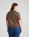 Savvy Fine Knit Short Sleeve Polo Sweater - Winter Fawn | Plus Size & Straight Size Women's Fashion | Universal Standard