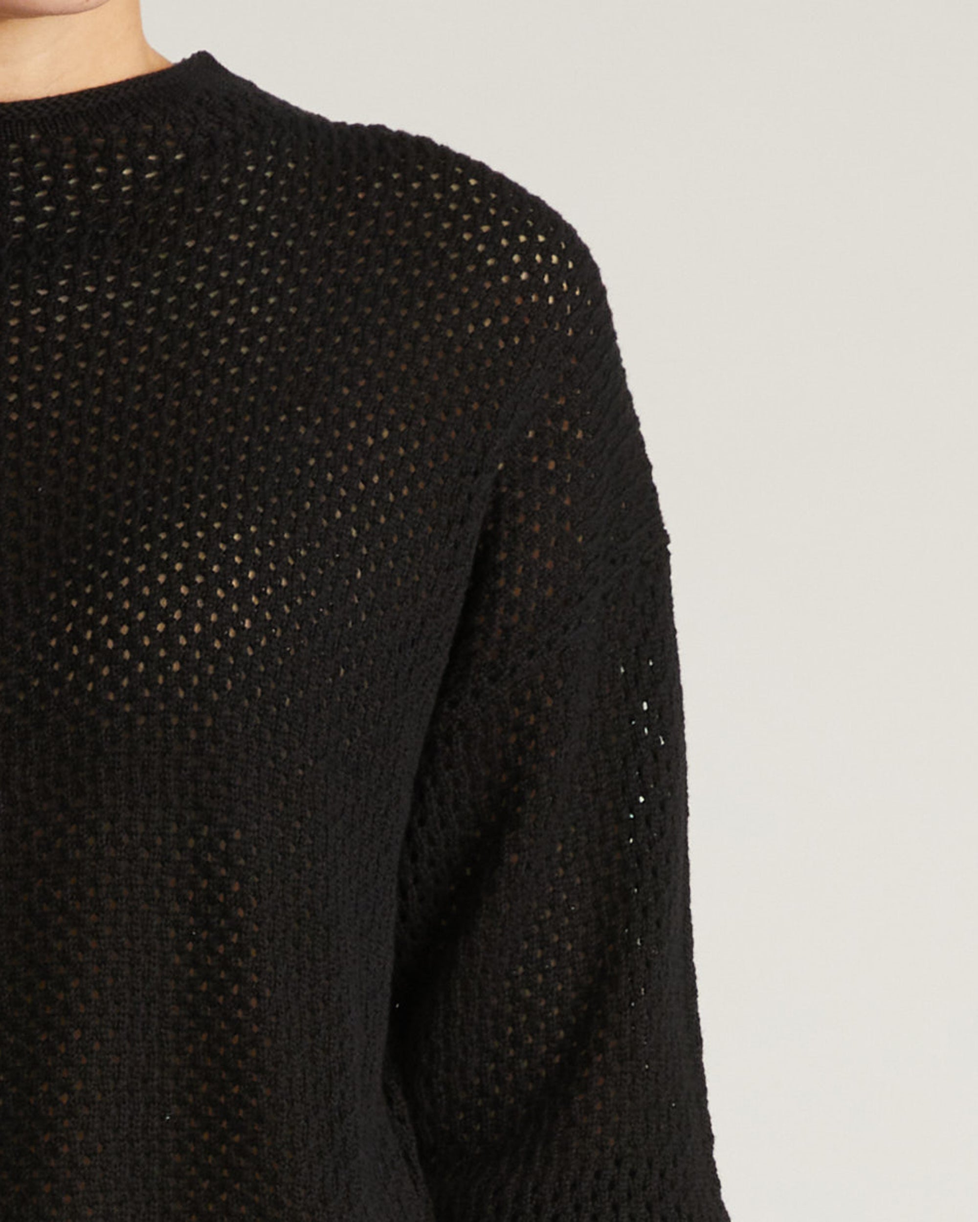 Positano Pointelle Mock Neck Sweater - Black | Plus Size & Straight Size Women's Fashion | Universal Standard