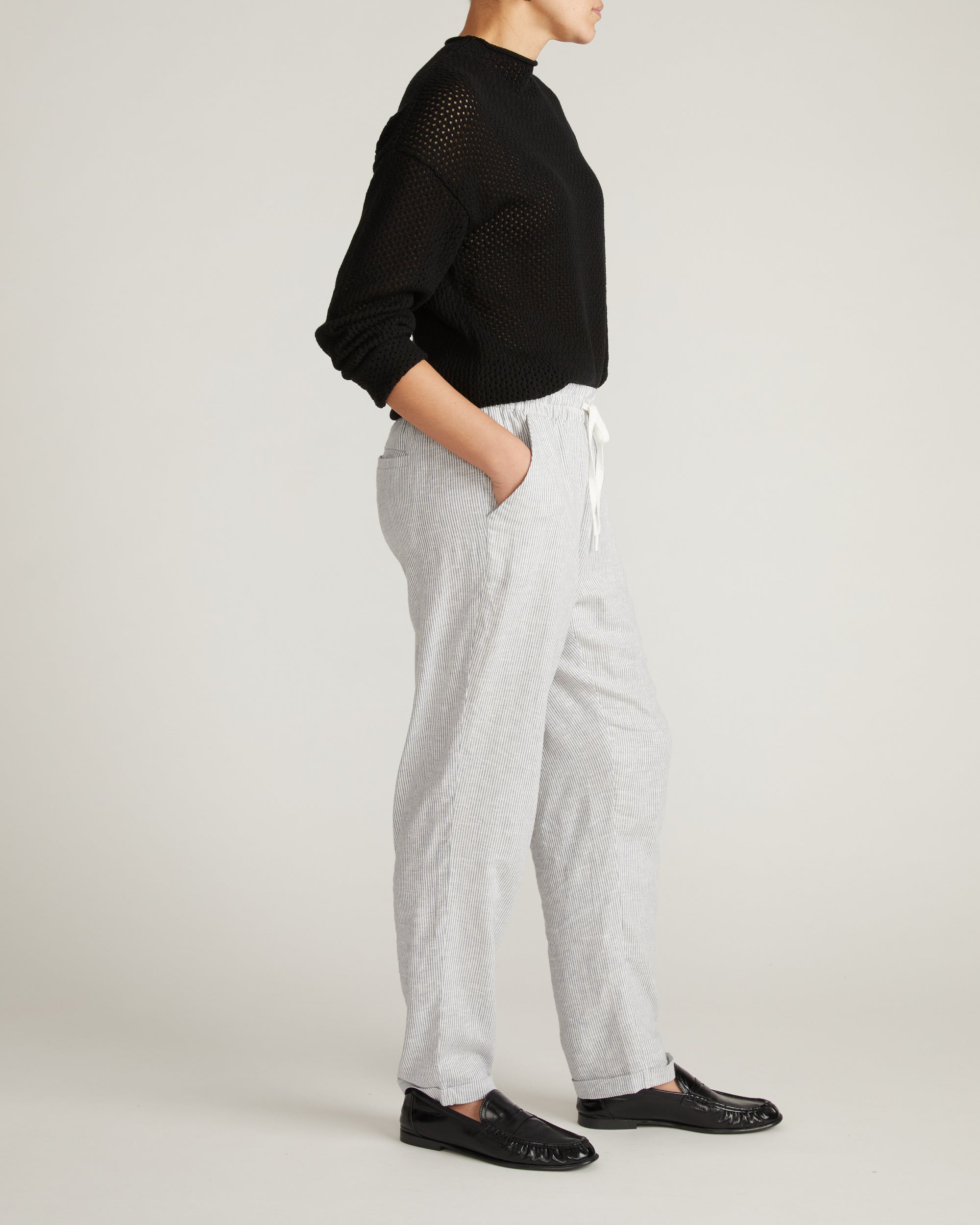 Positano Pointelle Mock Neck Sweater - Black | Plus Size & Straight Size Women's Fashion | Universal Standard